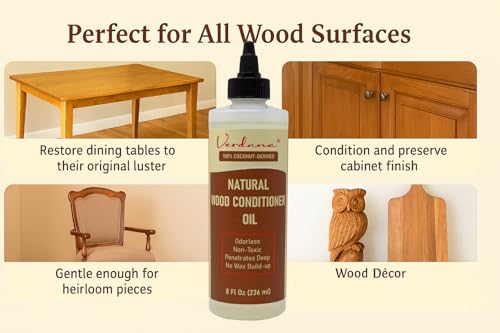 Verdana Natural Wood Conditioner Oil - 8 Fl Oz - Non-Toxic Furniture Care