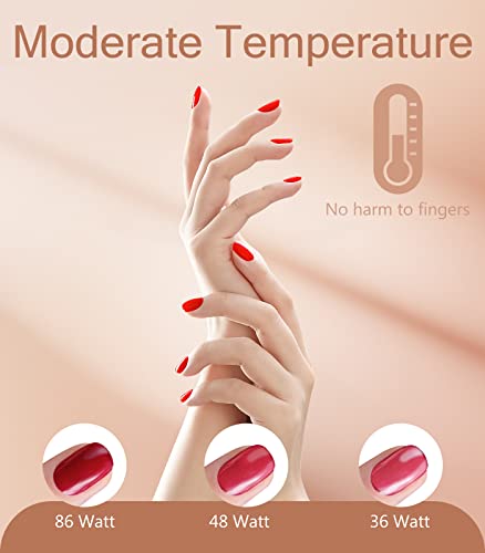 Easkep 86W UV LED Nail Lamp - White Gel Nail Dryer with Eye Protection