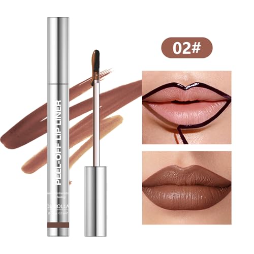 BANGFENG 4Pcs Waterproof Peel Off Lip Liner Stain Set - Long-Lasting, Smudge-Proof, Vegan Matte Tint