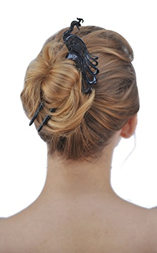 Marycrafts Peacock Buffalo Horn Hair Fork - Handmade Artisan Hair Stick