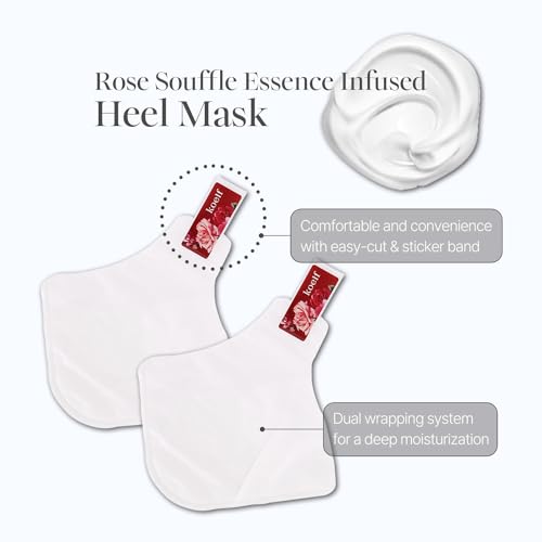 Koelf Rose Petal Satin Heel Mask - 5 Pairs of Moisturizing Socks