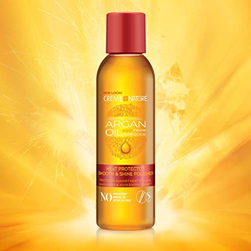 Creme of Nature Heat Protector & Shine Polisher with Argan Oil, 4 fl oz (2 Pack)