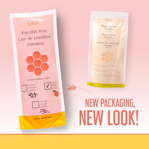 GIGI Peach Paraffin Wax with Aloe Vera for Softening Skin