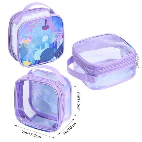 BORMELUN TSA Approved Clear Toiletry Bag Purple S Travel Organizer with Handle