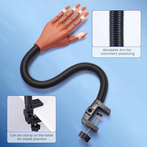 Wilfniee Magnetic Practice Hand for Acrylic Nails with 100 Tips