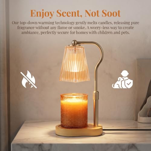 Candle Warmer Lamp with Brightness Control | Kid & Pet Safe Aromatherapy
