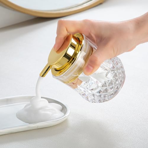 Enra Clear-Gold Foam Soap Dispenser with Elegant Diamond Pattern