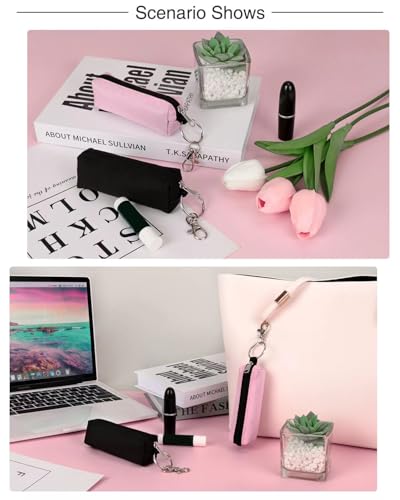 Portable Chapstick Holder Pouch with Hook - 2pcs Lip Balm Sleeve