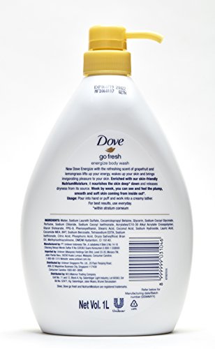 Dove Go Fresh Energize Body Wash - Grapefruit & Lemongrass 33.8 oz