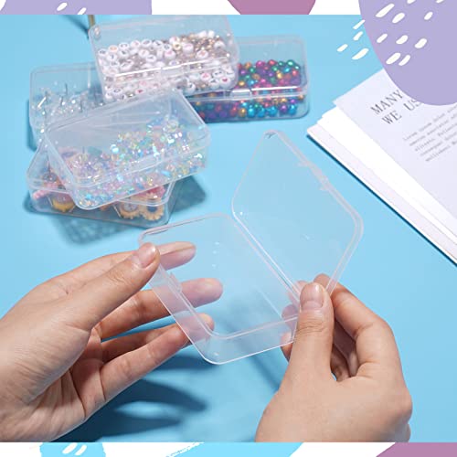 6-Pack Clear Plastic Storage Containers with Hinged Lids - Craft Organizer Boxes