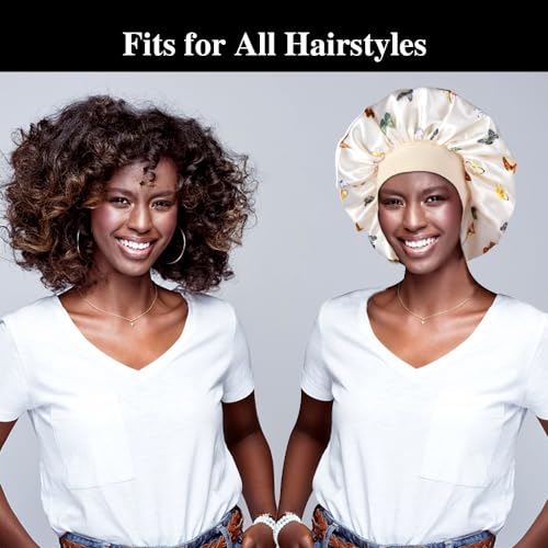 12 Large Satin Bonnets for Sleeping - Silky Hair Protection