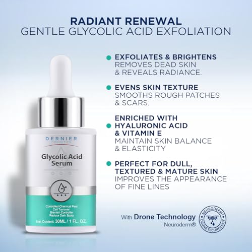 Dernier Glycolic Acid Serum 5% + Hyaluronic Acid for Skin Resurfacing
