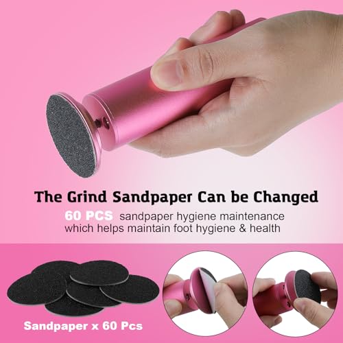 Electric Foot Callus Remover - Speed Adjustable Pedicure Tool in Pink