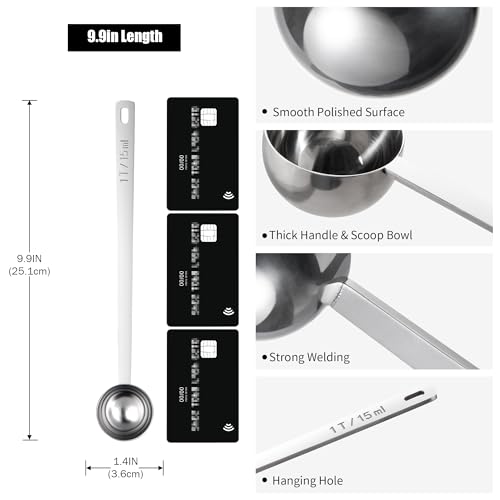 Doosu Long Handle Coffee Scoop - 18/8 Stainless Steel Measuring Spoon