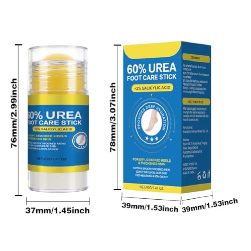 Urea Foot Care Stick 60% with Salicylic Acid for Dry Cracked Feet & Skin