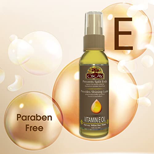 OKAY Vitamin E Hair Spray Mist - Prevents Split Ends & Repairs Damage, 2oz
