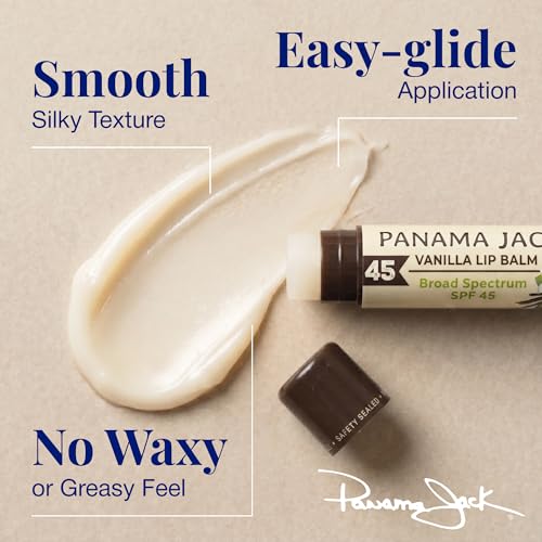 Panama Jack SPF 45 Sunscreen Lip Balm, Vanilla - 3-Pack