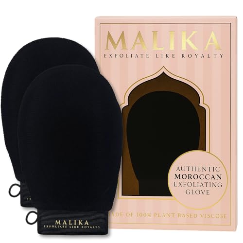 Maison Malika Moroccan Exfoliating Mitt – 2-Pack Vegan Kessa Body Scrub