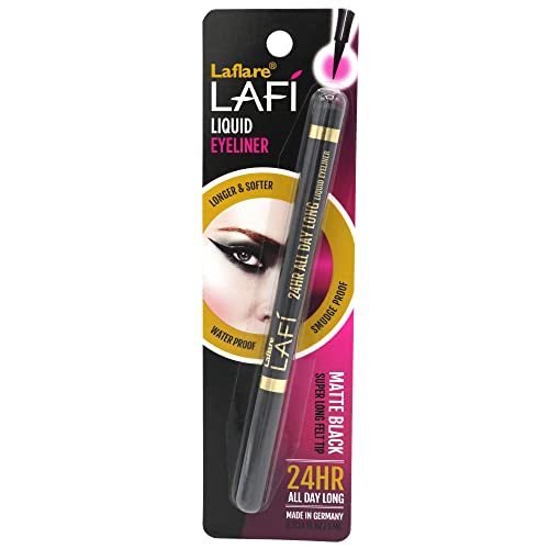 Laflare LAFI Liquid Eyeliner Matte Black, Waterproof Smudgeproof 24H Felt Tip