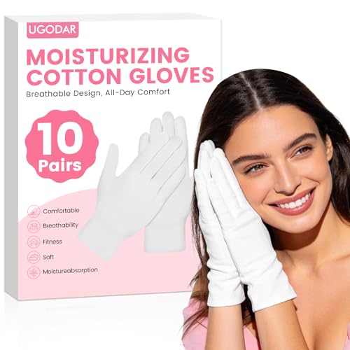 20 Pcs Soft Cotton Moisturizing Gloves for Dry Skin & Eczema