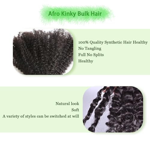 Afro Kinky Bulk Hair for Dreadlock Extensions | 16 Inch #4, 4 Pack