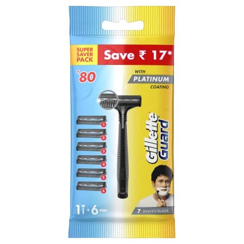 Gillette Guard Manual Razor System with 6 Cartridges & Handle