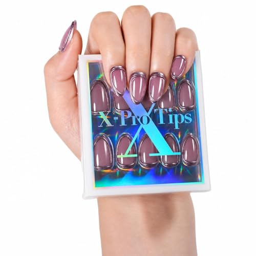 SXC Cosmetics Press On Nails X1 Series Short Almond 036 Amethyst Velvet