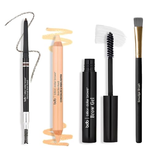 Billion Dollar Brows 4-Piece Eyebrow Makeup Starter Kit with Pencil & Gel