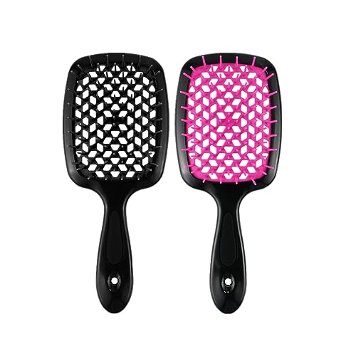 Lixera Detangling Hair Brush Set for Curly, Wet & Dry Hair - Scalp Massage, Heat-Resistant, Durable, 2PCS