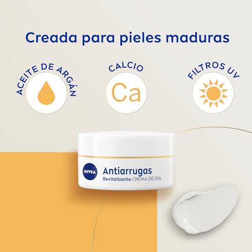NIVEA Revitalizing Day Cream for Mature Skin 55+ with Argan Oil & Calcium, 50ml
