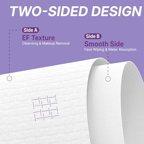 Serenorch Disposable XL Face Towels 100 Count - Hygienic & Soft Skin Wipes with EF Texture (Pack of 2, 50 Count Each)