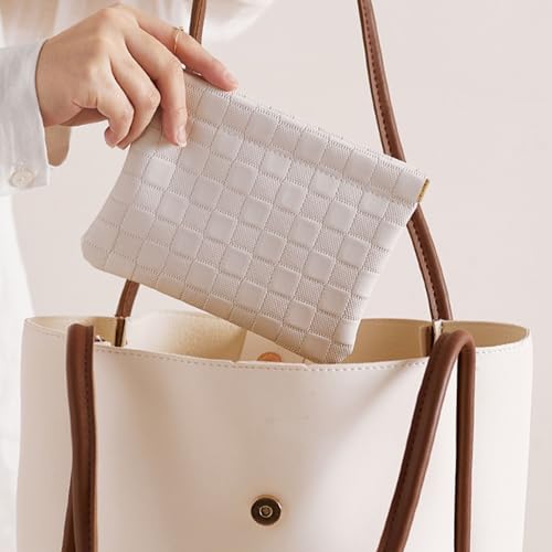 Leather Pocket Cosmetic Bag - Waterproof Makeup Organizer for Women