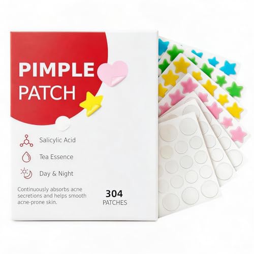 Hydrocolloid Pimple Patches - 304pcs Star-Shaped Acne Treatment
