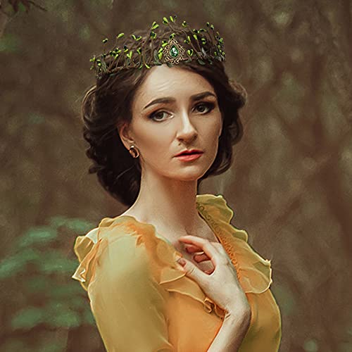 Handmade Green Woodland Elf Crown - Forest Fairy Headpiece
