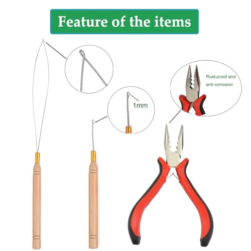 Micro Link Hair Extensions Tool Set - 3 Pieces for Bead Application