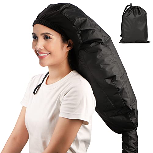 Segbeauty Black Adjustable Deep Conditioning Hair Dryer Hood Cap, Extra Large for Curly & Long Hair