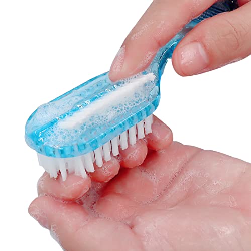 Two-Sided Nail Brush Set - Ergonomic Grip, Soft & Stiff Bristles, 4 PCS