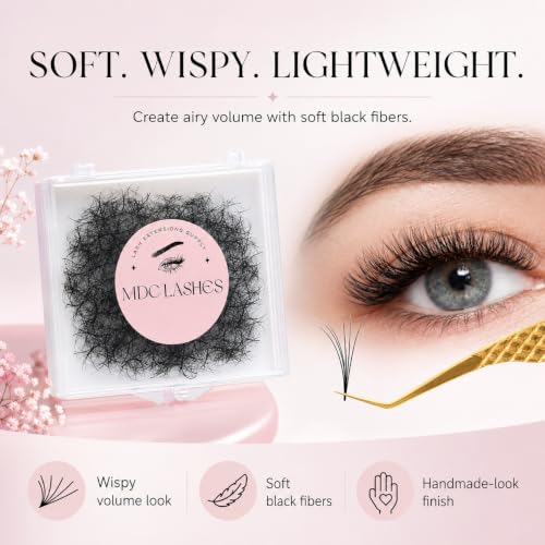 MDC LASHES 10D Promade Volume Fans - 11mm 0.05mm Thickness PBT Lash Clusters