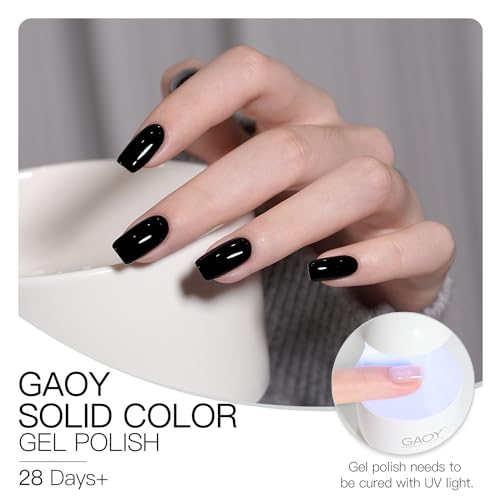 GAOY Black Gel Nail Polish - 16ml Long-Lasting UV Cure