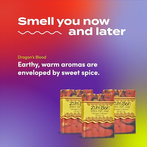 Zum Goat's Milk Soap Bar - Dragon's Blood Scent, 3 oz Pack of 3 - Natural & Cruelty-Free