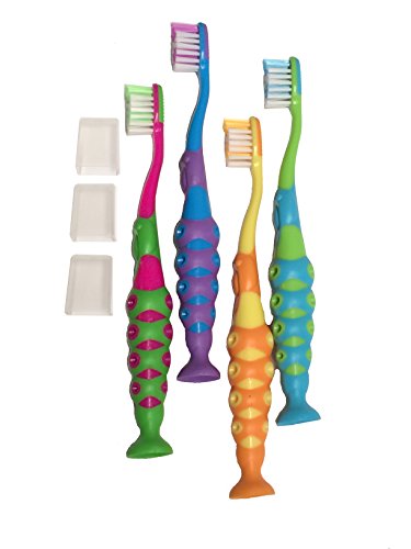 Secret for Longevity Kids Toothbrush 4-Pack, Extra Soft Bristles & Suction Base