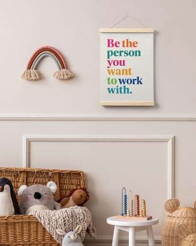 Motivational Office Wall Art Poster with Wooden Hanger - 12x16 Inch