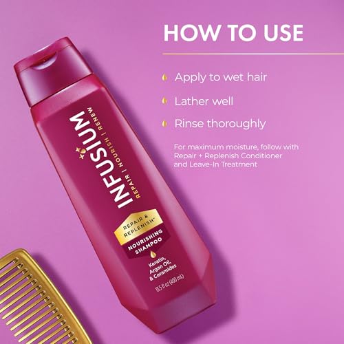 Infusium Moisturize & Replenish Shampoo with Avocado & Olive Oil - 13.5 oz (Pack of 2)