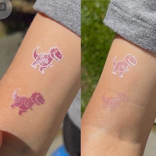 Kids UV Color Changing Temporary Tattoos - 24 Pack for Sun Safety