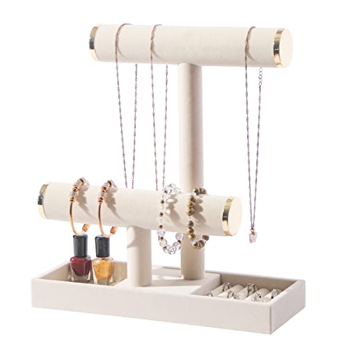 ByKen 2-Tier Jewelry Organizer Stand with Velvet Tray