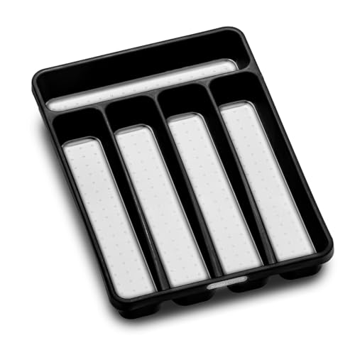 madesmart Classic Compact 5-Compartment Cutlery Tray - Carbon