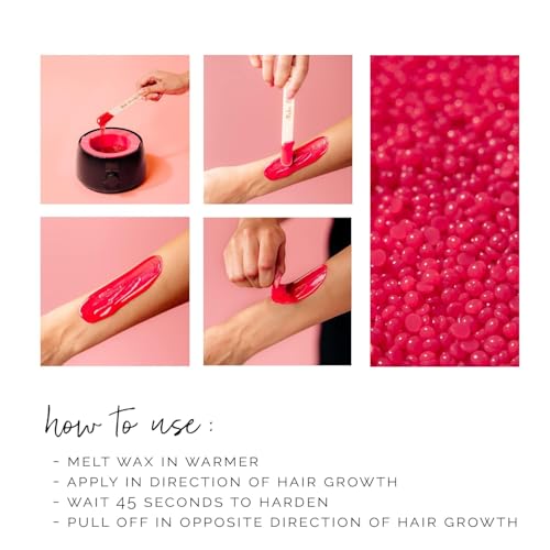 KoluaWax Hard Wax Beads for Hair Removal ? Coarse Hair Formula ? Face, Brazilian, Underarm, Back Chest, Bikini Waxing ? Dragon Fruit & Hibiscus 1lb Refill for Wax Warmers & 10 Applicator Sticks 2 Pack