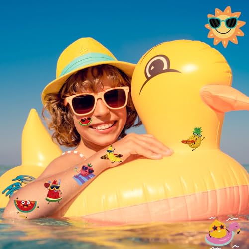 240 Pcs Summer Fruit Temporary Tattoos for Kids - 60 Designs