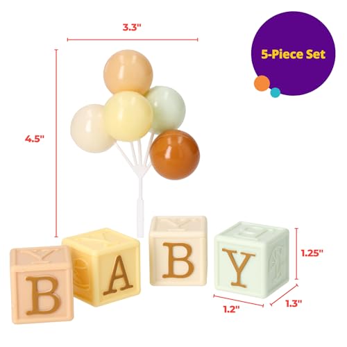 DecoSet Timeless Baby Blocks Cake Topper for 1st Birthday & Baby Showers