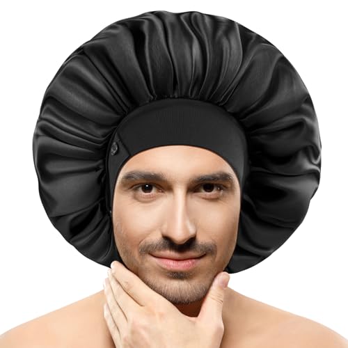 WINSTECK Adjustable Satin Bonnet for Men & Women - Double Layer Hair Protection